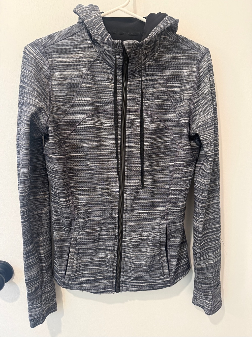 Lululemon Women’s Navy Striped Hooded Zip Jacket